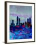 Atlanta Watercolor Skyline-NaxArt-Framed Art Print