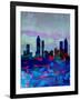 Atlanta Watercolor Skyline-NaxArt-Framed Art Print