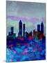 Atlanta Watercolor Skyline-NaxArt-Mounted Art Print