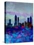 Atlanta Watercolor Skyline-NaxArt-Stretched Canvas