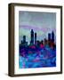 Atlanta Watercolor Skyline-NaxArt-Framed Art Print