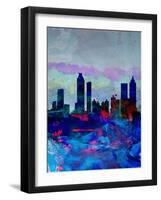 Atlanta Watercolor Skyline-NaxArt-Framed Art Print