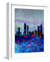 Atlanta Watercolor Skyline-NaxArt-Framed Art Print