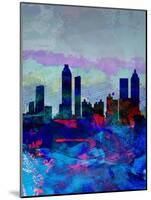 Atlanta Watercolor Skyline-NaxArt-Mounted Art Print