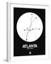 Atlanta White Subway Map-NaxArt-Framed Art Print