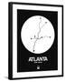 Atlanta White Subway Map-NaxArt-Framed Art Print