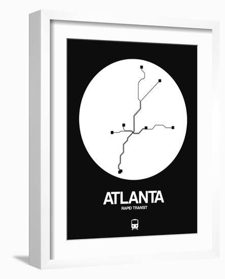 Atlanta White Subway Map-NaxArt-Framed Art Print