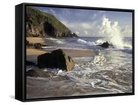 Atlantic Beach of St. Kitts, Caribbean-Robin Hill-Framed Stretched Canvas