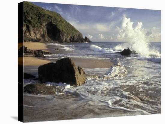 Atlantic Beach of St. Kitts, Caribbean-Robin Hill-Stretched Canvas