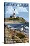 Atlantic Canada - Lighthouse-Lantern Press-Stretched Canvas