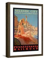 Atlantic City Bathing Pa Line-Vintage Apple Collection-Framed Giclee Print