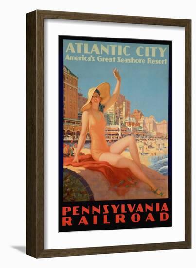 Atlantic City Bathing Pa Line-Vintage Apple Collection-Framed Giclee Print