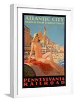 Atlantic City Bathing Pa Line-Vintage Apple Collection-Framed Giclee Print