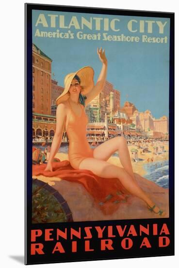 Atlantic City Bathing Pa Line-Vintage Apple Collection-Mounted Giclee Print