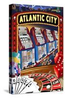 Atlantic City - Casino Scene-Lantern Press-Stretched Canvas