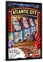 Atlantic City - Casino Scene-Lantern Press-Framed Art Print