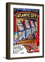 Atlantic City - Casino Scene-Lantern Press-Framed Art Print