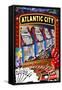 Atlantic City - Casino Scene-Lantern Press-Framed Stretched Canvas