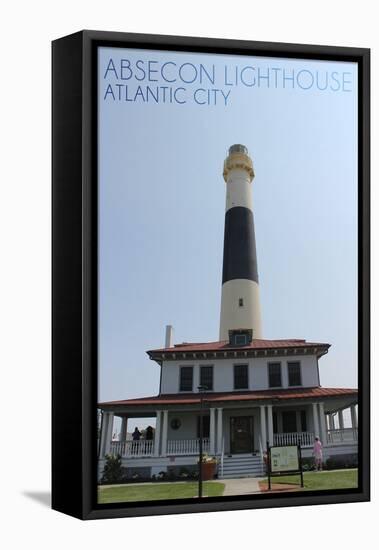 Atlantic City, New Jersey - Absecon Lighthouse Front View-Lantern Press-Framed Stretched Canvas