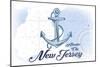 Atlantic City, New Jersey - Anchor - Blue - Coastal Icon-Lantern Press-Mounted Art Print
