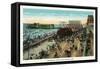 Atlantic City, New Jersey - Boardwalk Scene Near the Central Pier, c.1929-Lantern Press-Framed Stretched Canvas