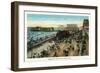 Atlantic City, New Jersey - Boardwalk Scene Near the Central Pier, c.1929-Lantern Press-Framed Art Print