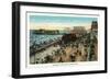 Atlantic City, New Jersey - Boardwalk Scene Near the Central Pier, c.1929-Lantern Press-Framed Art Print