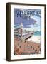 Atlantic City, New Jersey - Boardwalk-Lantern Press-Framed Art Print