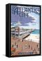 Atlantic City, New Jersey - Boardwalk-Lantern Press-Framed Stretched Canvas