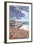 Atlantic City, New Jersey - Boardwalk-Lantern Press-Framed Art Print