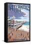 Atlantic City, New Jersey - Boardwalk-Lantern Press-Framed Stretched Canvas