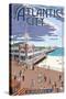 Atlantic City, New Jersey - Boardwalk-Lantern Press-Stretched Canvas