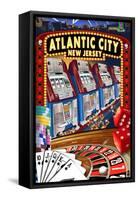 Atlantic City, New Jersey - Casino Scene-Lantern Press-Framed Stretched Canvas