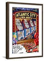 Atlantic City, New Jersey - Casino Scene-Lantern Press-Framed Art Print