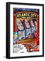 Atlantic City, New Jersey - Casino Scene-Lantern Press-Framed Art Print