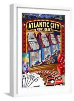 Atlantic City, New Jersey - Casino Scene-Lantern Press-Framed Art Print