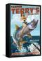 Atlantic City, New Jersey - Deep Sea Fishing Pinup Girl-Lantern Press-Framed Stretched Canvas