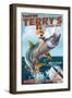 Atlantic City, New Jersey - Deep Sea Fishing Pinup Girl-Lantern Press-Framed Art Print