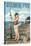 Atlantic City, New Jersey - Fishing Pinup Girl-Lantern Press-Stretched Canvas