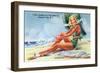 Atlantic City, New Jersey - Glamour Girl on the Beach-Lantern Press-Framed Art Print