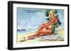 Atlantic City, New Jersey - Glamour Girl on the Beach-Lantern Press-Framed Art Print
