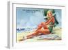 Atlantic City, New Jersey - Glamour Girl on the Beach-Lantern Press-Framed Art Print