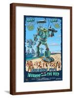 Atlantic City, New Jersey - Invaders from the Deep-Lantern Press-Framed Art Print