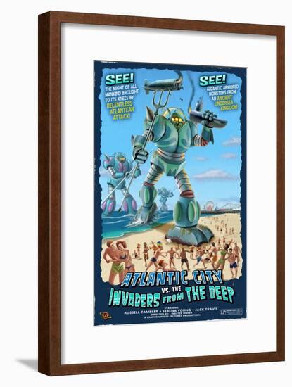 Atlantic City, New Jersey - Invaders from the Deep-Lantern Press-Framed Art Print