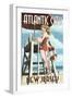 Atlantic City, New Jersey - Lifeguard Pinup Girl-Lantern Press-Framed Art Print