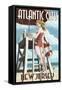 Atlantic City, New Jersey - Lifeguard Pinup Girl-Lantern Press-Framed Stretched Canvas