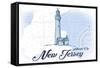 Atlantic City, New Jersey - Lighthouse - Blue - Coastal Icon-Lantern Press-Framed Stretched Canvas