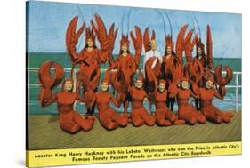 Atlantic City, New Jersey - Lobster King Harry Hackney with Lady Lobsters-Lantern Press-Stretched Canvas