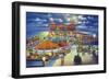 Atlantic City, New Jersey - Million Dollar Pier at Night-Lantern Press-Framed Art Print