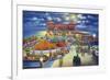 Atlantic City, New Jersey - Million Dollar Pier at Night-Lantern Press-Framed Premium Giclee Print